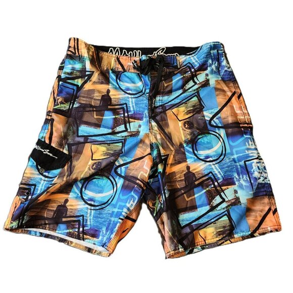 Vintage‎ Maui & Sons Board Shorts Men Size 36W x 22L Drawstring Cargo Pocket - Picture 7 of 7